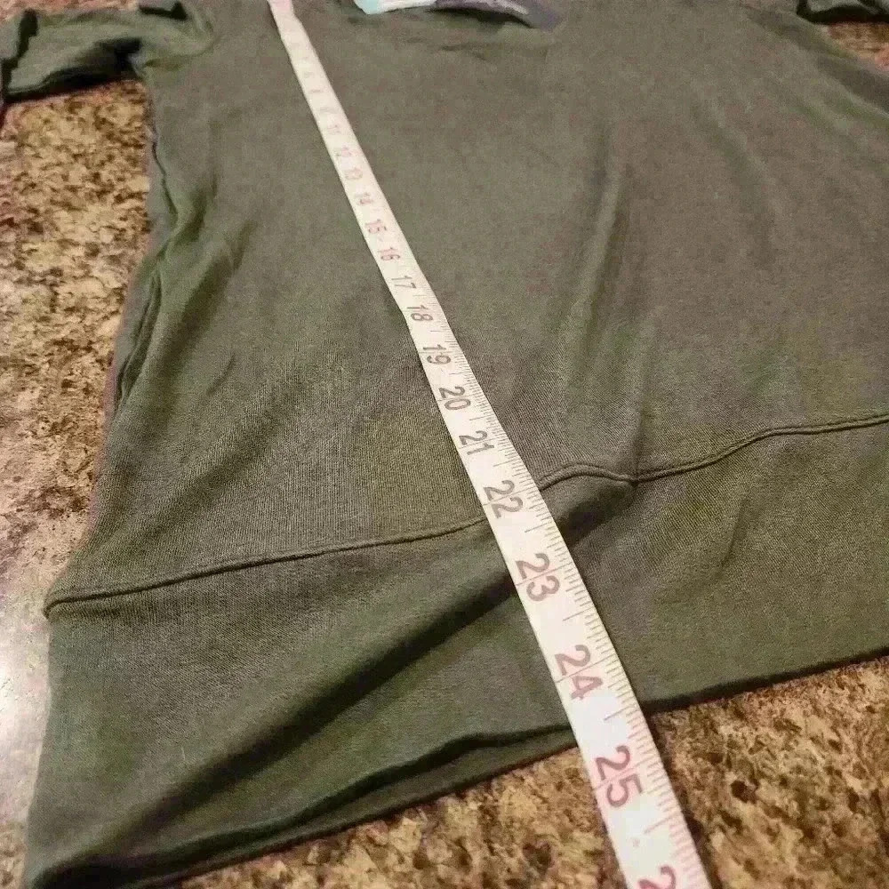 NWT Market & Spruce Olive Estoria French Terry Pocket Knit Long-Sleeve Top - Picture 10 of 11